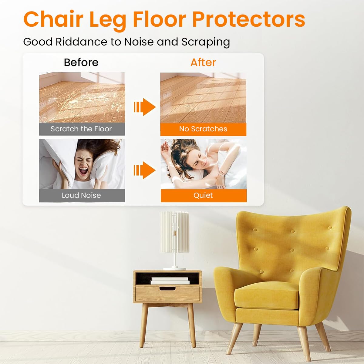 Serplex 24Pcs Chair Leg Floor Protectors Felt Padded Furniture Leg Floor Protectors Silicone Chair Leg Protectors Non-Slip Silent Chair Leg Sleeve for Tilting Legs & Vertical Legs of 19-30mm Serplex 24Pcs Chair Leg Floor Protectors Felt Padded Furniture Leg Floor Protectors Silicone Chair Leg Protectors Non-Slip Silent Chair Leg Sleeve for Tilting Legs & Vertical Legs of 19-30mm